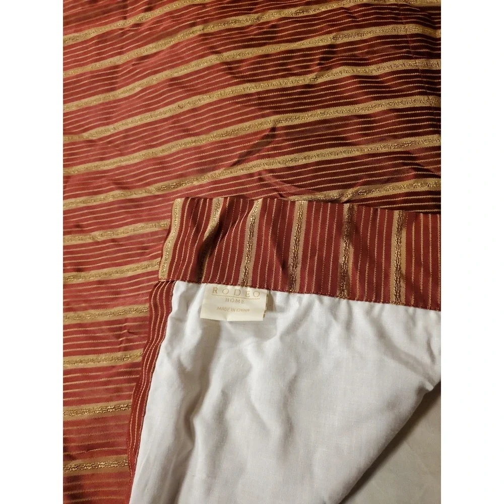 Rodeo Home Maroon & Gold Striped Curtain Panel 54x90 RN#109312 Top Rod Sleeve